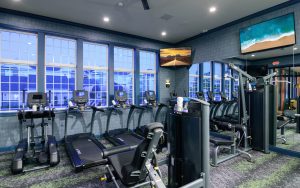 Sheldon Park Fitness Center Weight Machine, Treadmills, and Mounted TVS