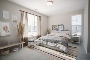 Sheldon Park H Unit Master Bedroom, spacious floor plan with neutral and calming earth tones
